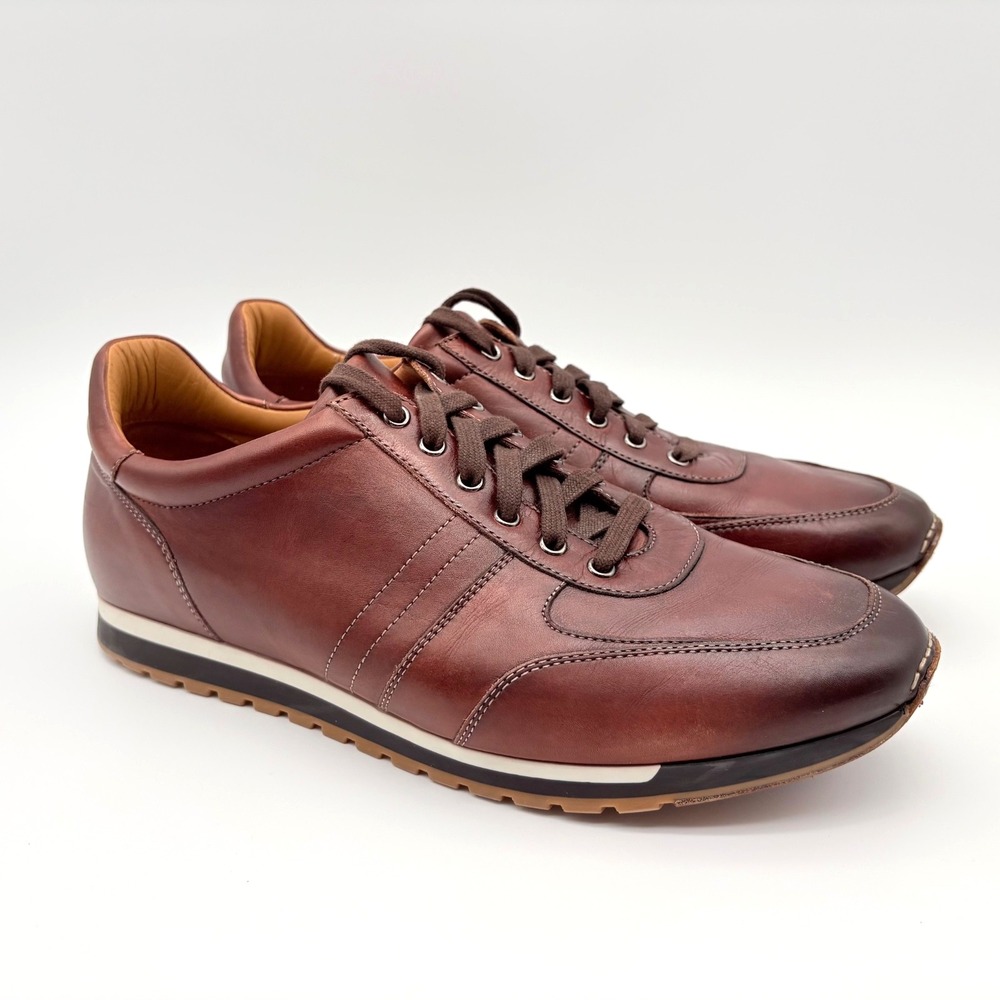 Magnanni Ibiza Sneakers Mens Size 10.5 Brown Leather Lace Up
